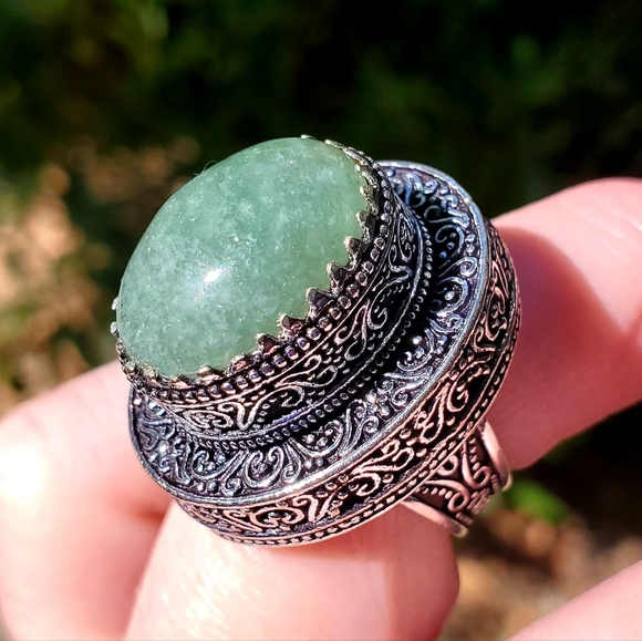 New Amazonite Antique Design 925 Silver Statement Ring. - Picture 9 of 13